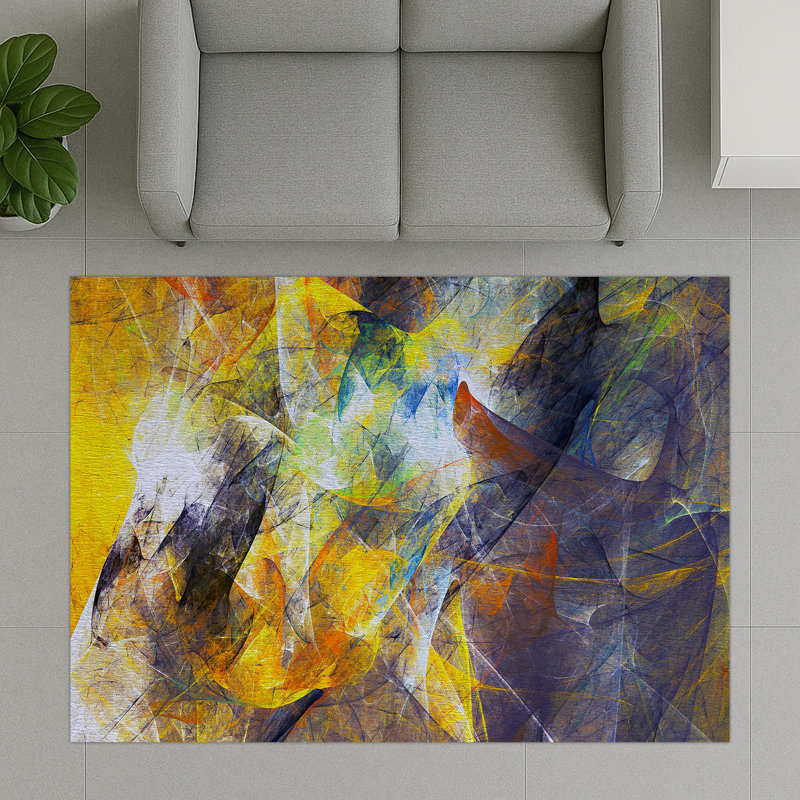 Abstract Area Rug, Runner 70 x 140 cm