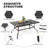 Outdoor 7-Piece Rectangular Dining Set for 6 person, with PVC Fabric and Powder-coated Iron Frame, 1.57'' Umbrella Hole, for Patio, Deck, Garden, Backyard, Balcony, Black and Brown