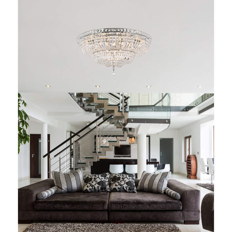 Stinnett Crystal Flush Mount, Chrome, Chrome / Royal Cut