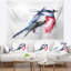 Aquarelle animal oiseau tapisserie bleu et rouge-28505101