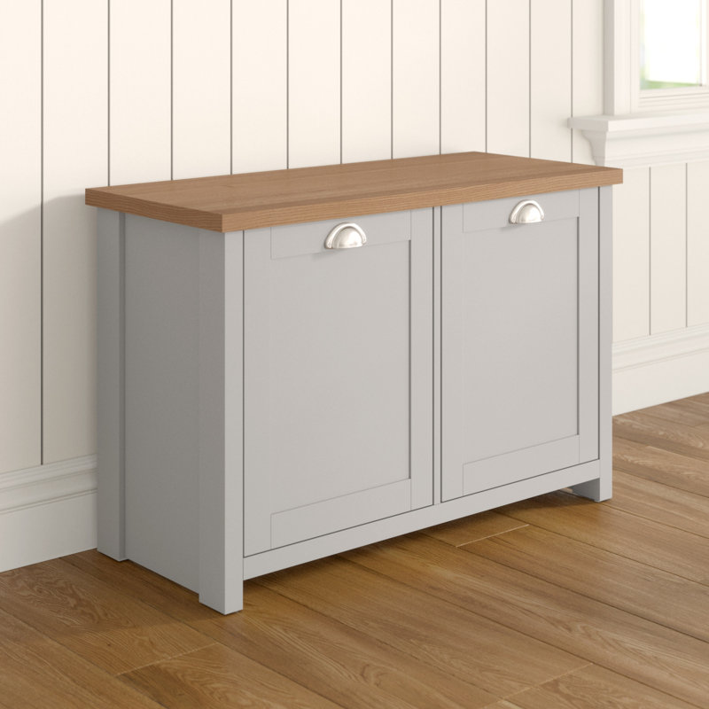 Elora 10 Pair Shoe Storage Cabinet, Grey