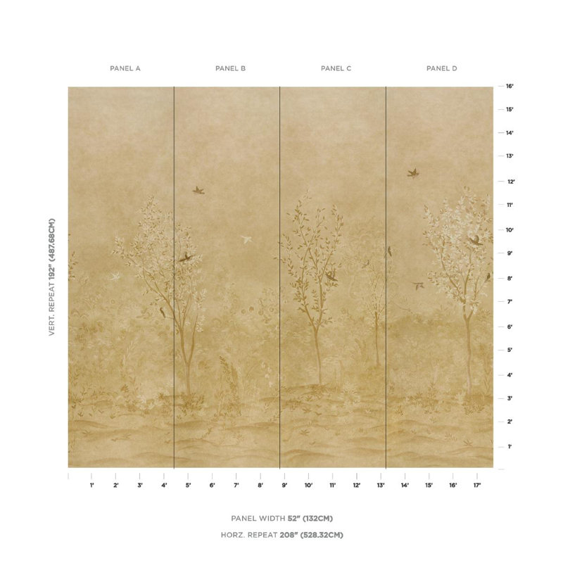 Schumacher X Colette Cosentino Wall Mural, Gold