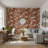 Abstract Wallpaper Geometric Brown Wall Mural