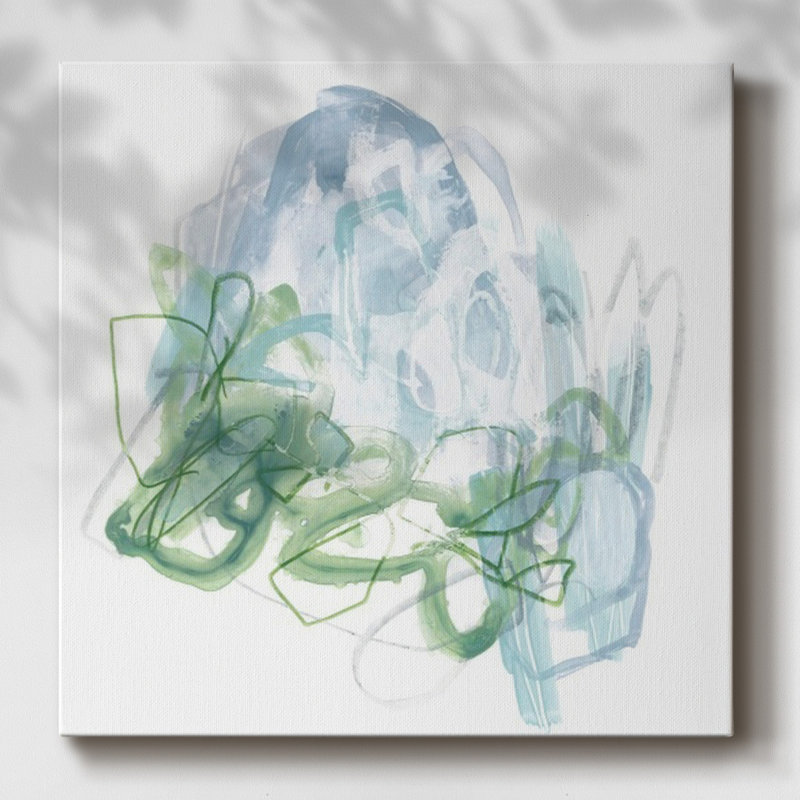 Water Sprig IV-Gallery Wrapped Canvas, 8" H x 8" W x 1.5" D