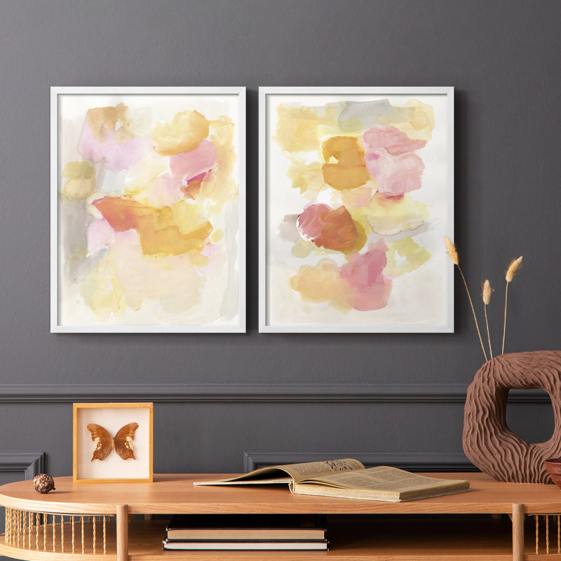 «Warm Petals I», reproduction encadrée de qualité supérieure - prête à être accrochée - aucun clou requis - aucun clou requis