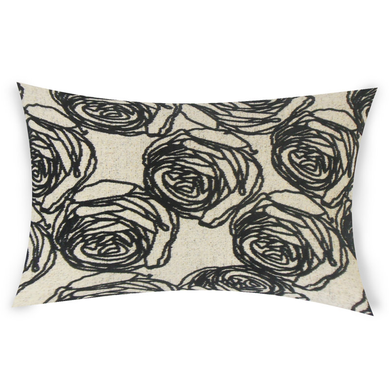Floral Reversible Throw Pillow, Red, 14" x 48"