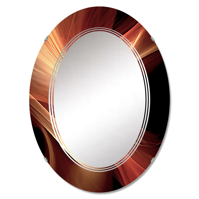 Miroir d'appoint orange Fractal Design - Fractals, 30 po x 20 po