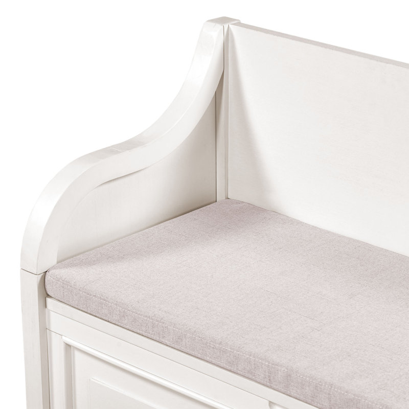Marylea Upholstered Storage Bench, Off White