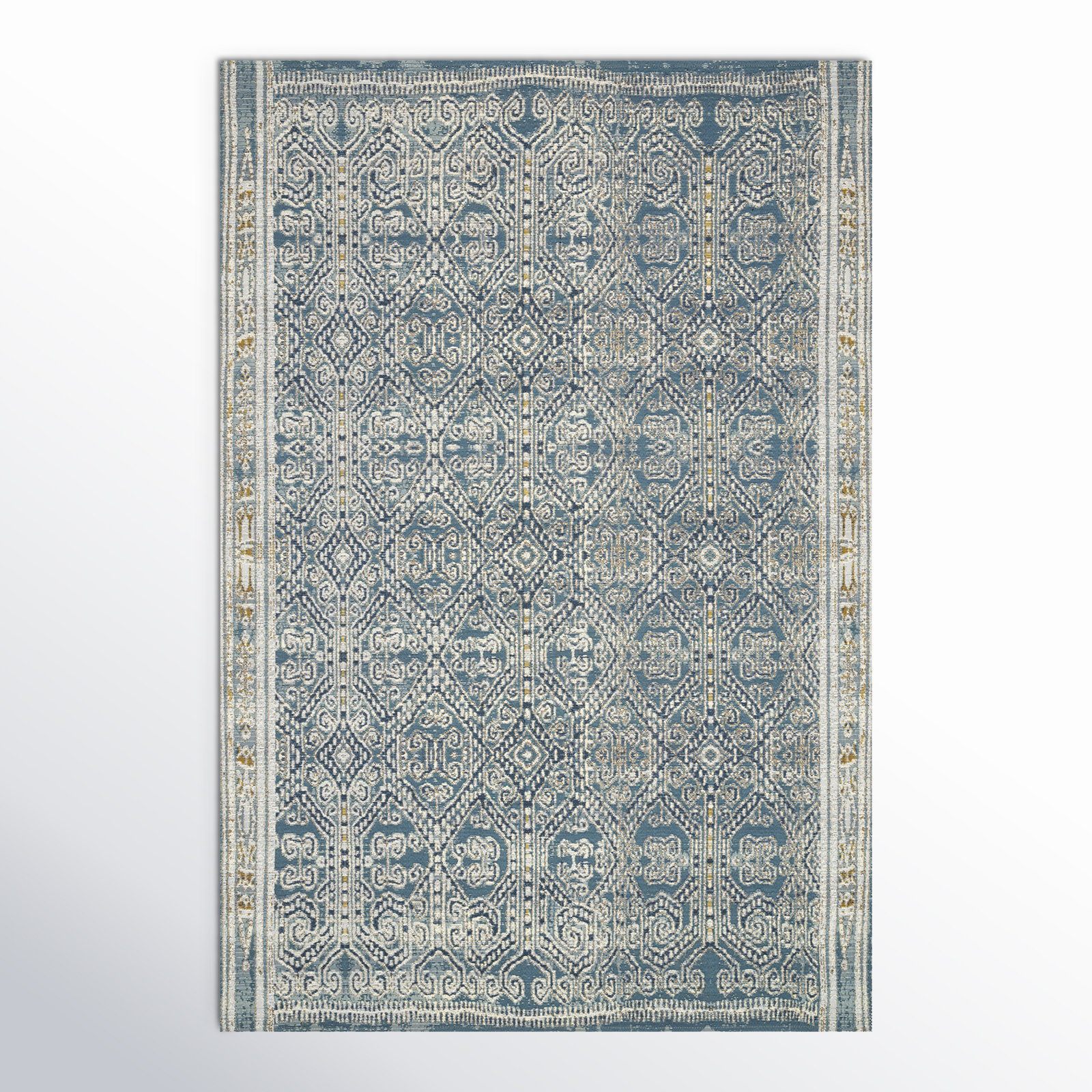 Davana Blue Indoor/Outdoor Rug, Rectangle 3'11" x 5'11"