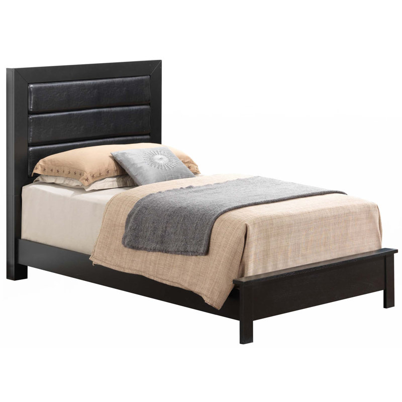 Transitional Bedroom Bed(Only Bed), Twin, Black