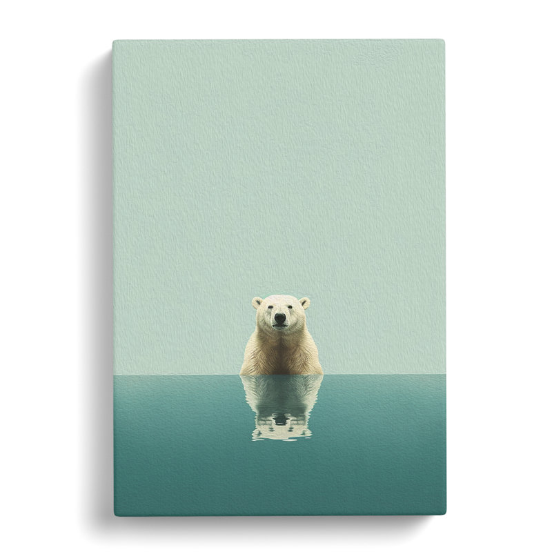 Polar Bear Minimalism No.2 - Wrapped Canvas, 76cm H x 50cm W x 3cm D