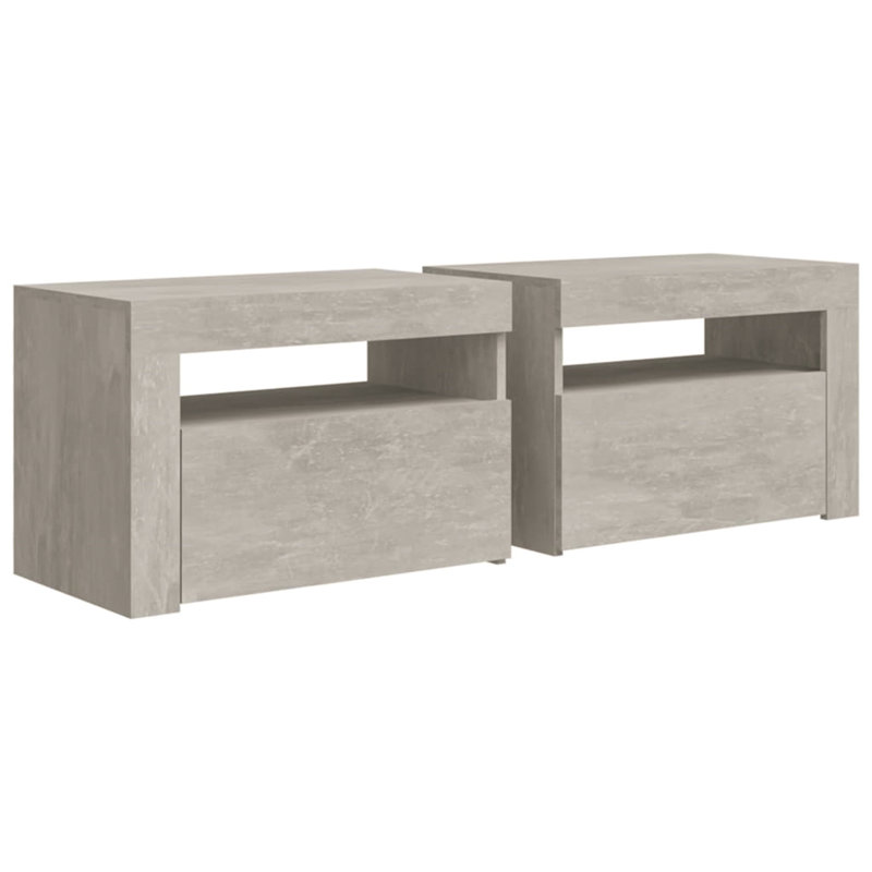 Aamirah 60cm W Bedside Table, Concrete Grey