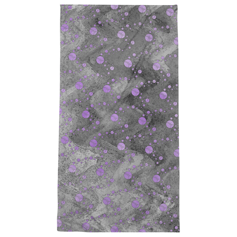 Serviette de bain Planets and Stars, Violet / noir