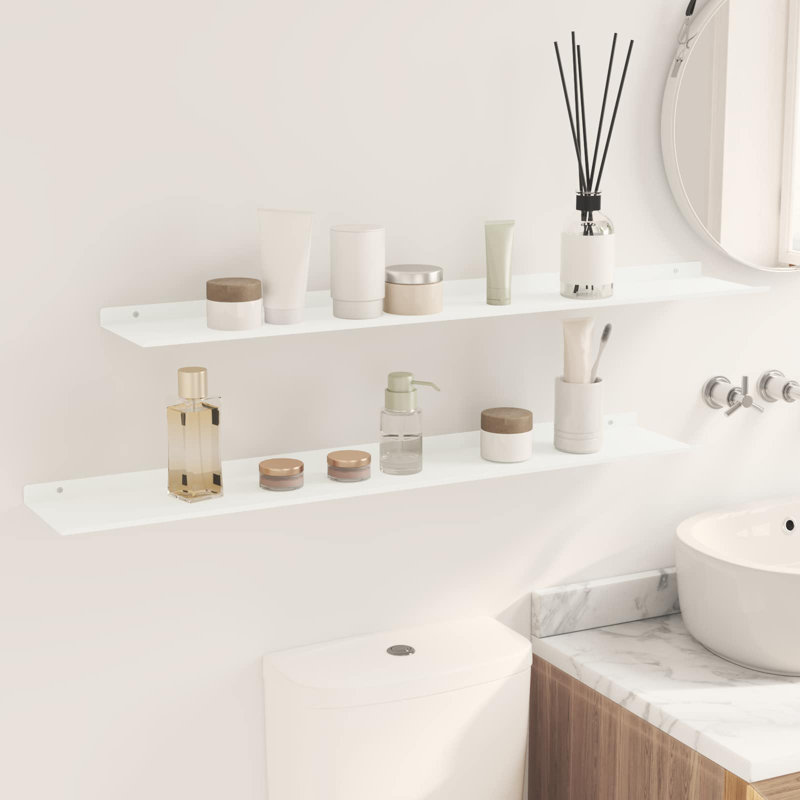 Steel Floating Shelf, White