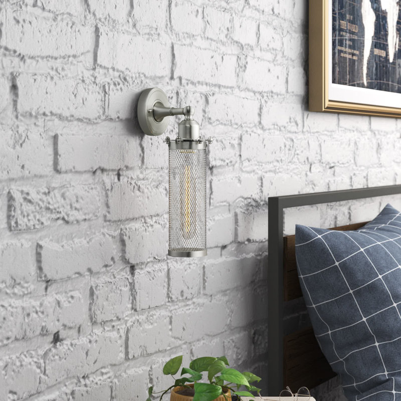Applique murale à bras 1 lumière Gavyn, Nickel satiné brossé