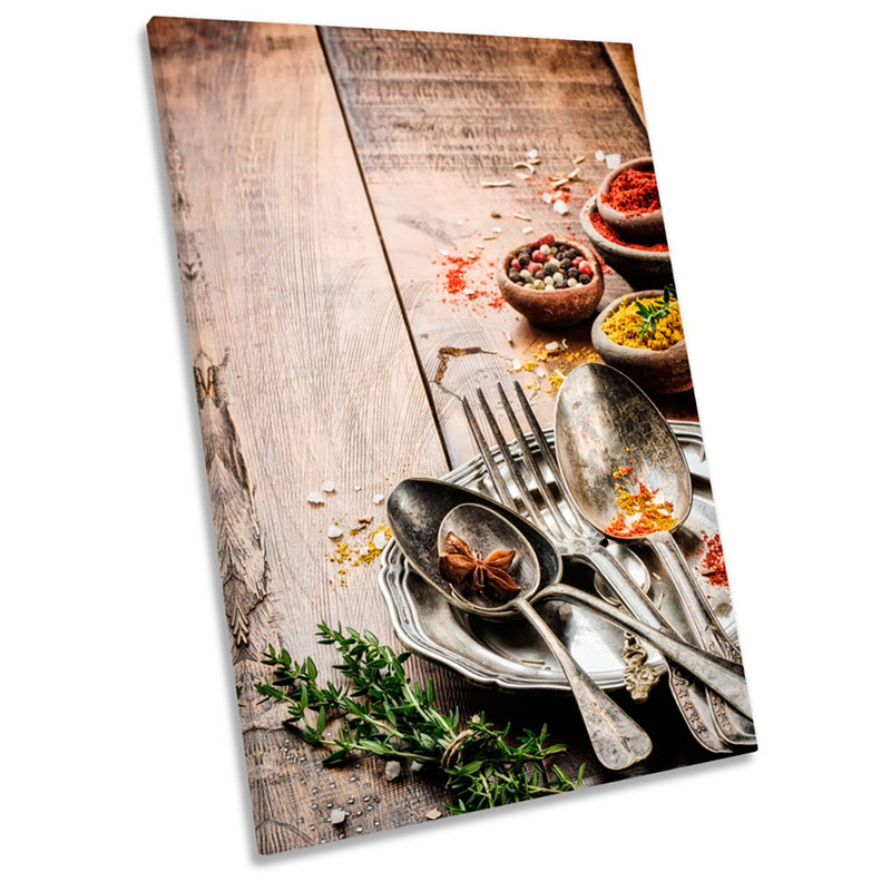 Kitchen Cutlery Food Picture - Wrapped Canvas Print, 45.7cm H x 30.5cm W x 2cm D