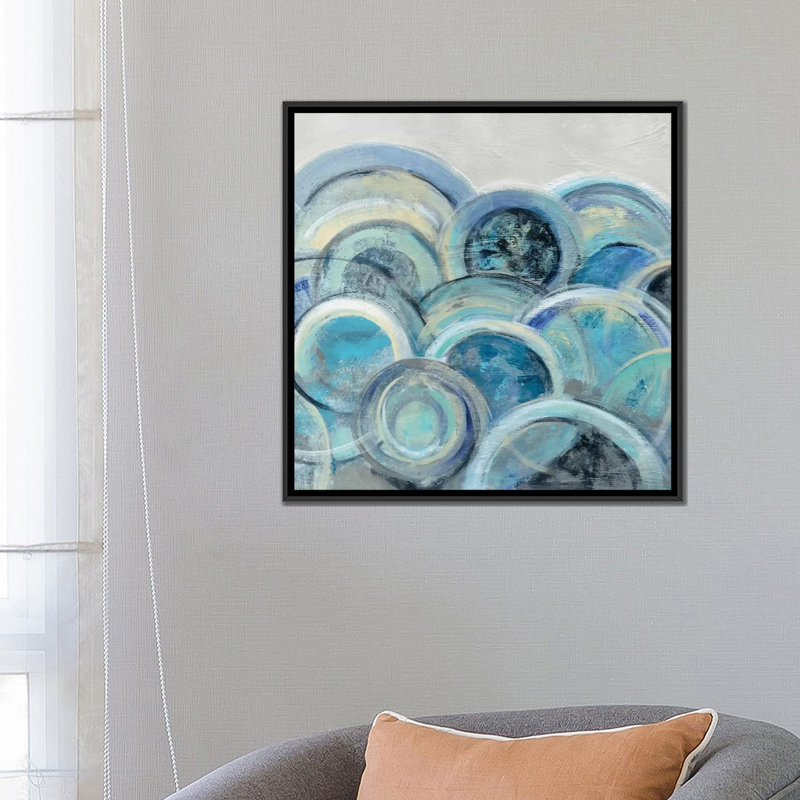 « variante blue gray iii », reproduction d’impression sur toile, H 18 po x l 18 po x P 1,5 po, Toile avec cadre noir
