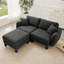 Causeuse distinctive avec accoudoirs en forme de coquillage avec repose-pieds-189848496