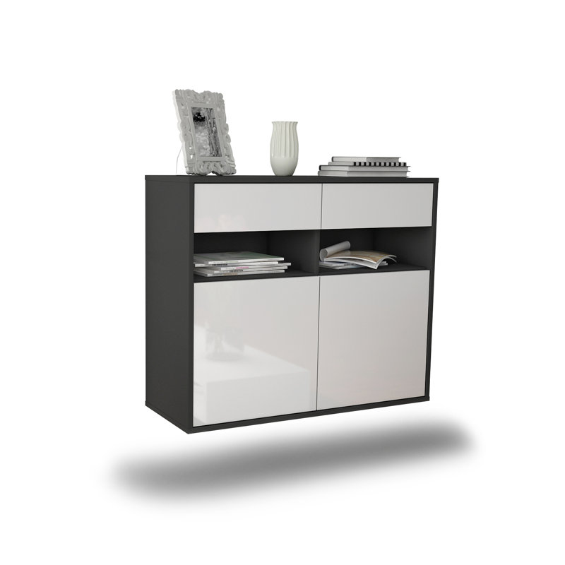Anglers Park 92cm Sideboard, Anthracite/High Gloss White