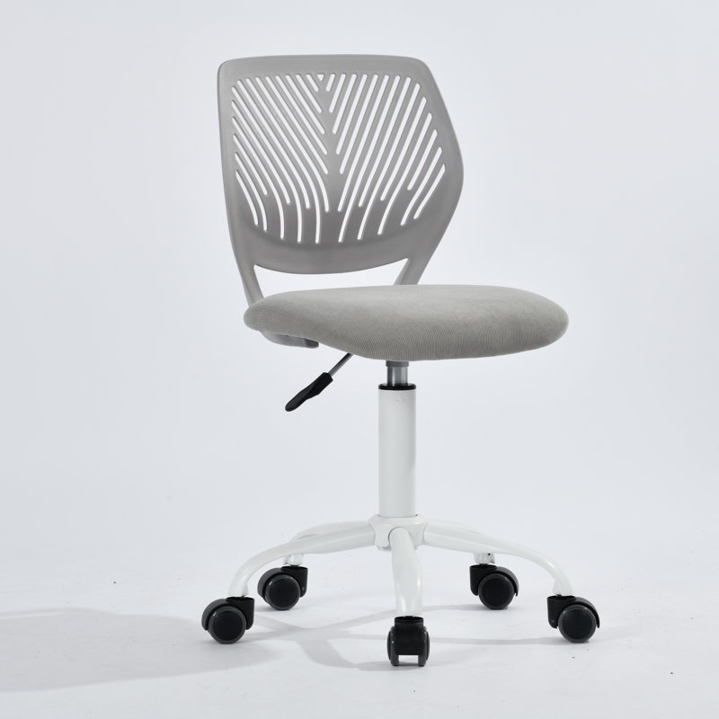 Chaise de bureau pivotante ajustable pour adolescent, Gris, Blanc