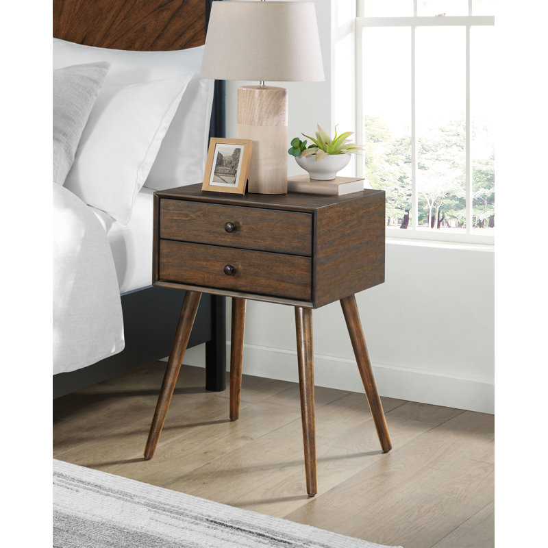Table de bout Mid-Century moderne en bois, ensemble de deux