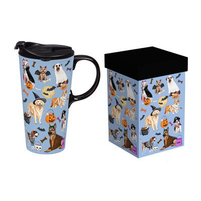 «Happy Hauntings Dogs In Costumes», tasse parfaite en céramique, 17 oz