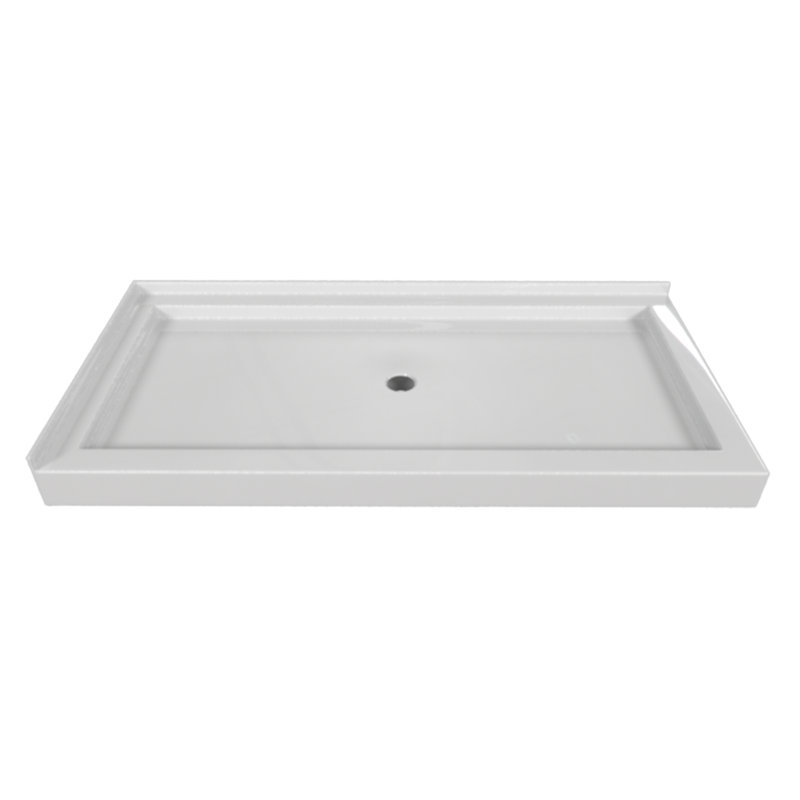 Signature 60'' W 30'' D Rectangular Double Shower Base, White