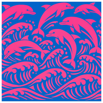 Tapisserie «Dolphins Waves» - Décoration murale dauphins