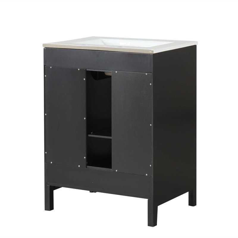 Modern Bathroom Vanity With Versatile Storage And Stylish Design, Black