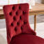 Chaises de salle à manger en velours bourgogne, de style luxueux, rivets décoratifs, fabrication en bois massif, sièges confortables 2 pièces bourgogne. Capitonnage contemporain, pieds robustes, éponge à rebond élevé,-477917546