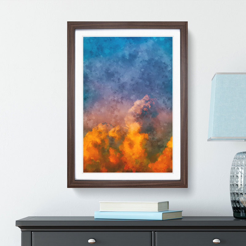 Rising Clouds - Picture Frame Painting Print, 33cm H x 24cm W x 2cm D, Walnut Framed