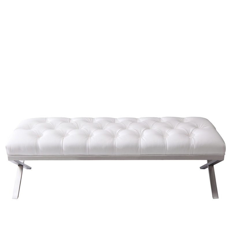 Banc rembourré Loden, Blanc