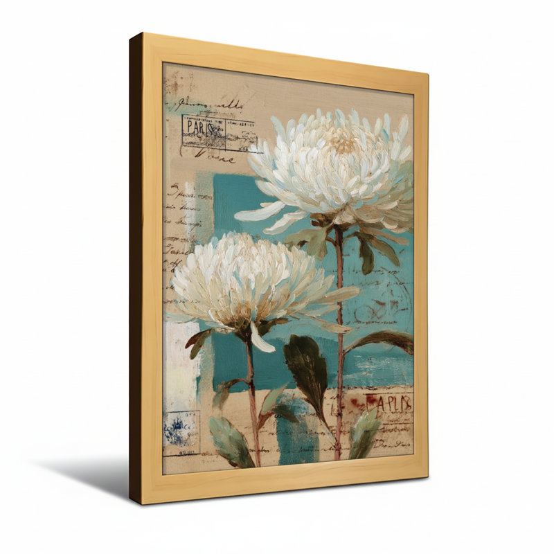 Plantes et fleurs, impression de carte postale rétro, H 24 po x l 16 po, Toile tendue, Ne s’applique pas