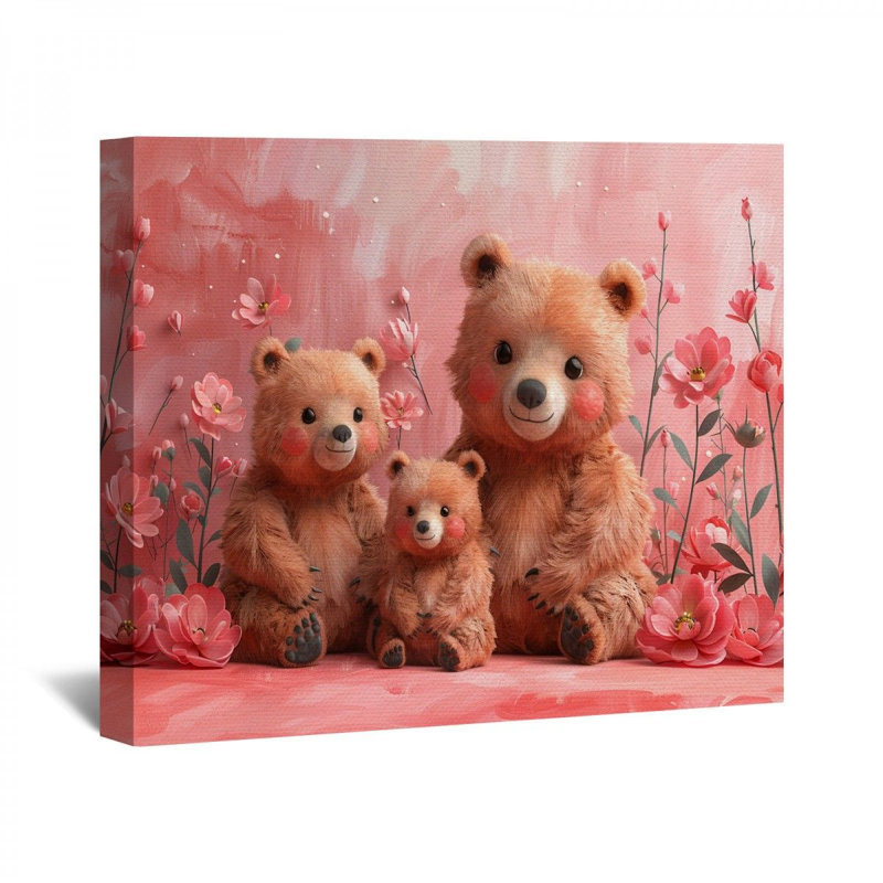 Ours sur toile, H 11 po x l 14 po