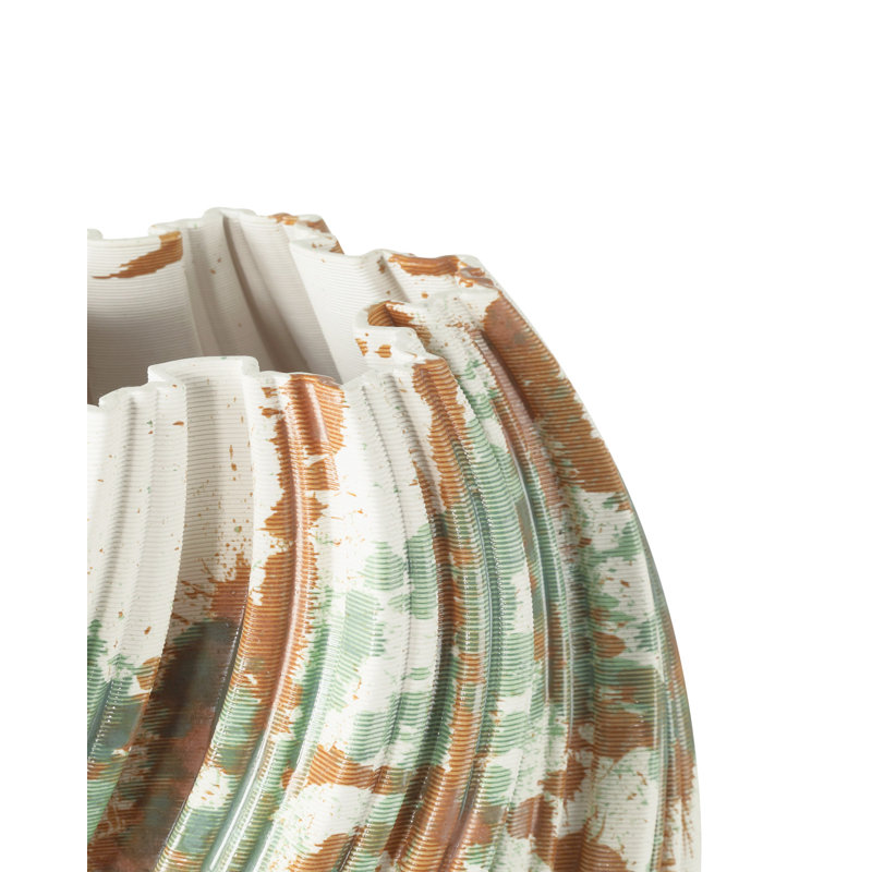 Camouflage Handmade Porcelain China Table Vase, 9.5"