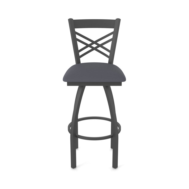820 Catalina Swivel Stool, Pewter, Vinyl-Canter Storm, Bar Stool (30" Seat Height)
