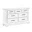 Commode large Yal, 7 tiroirs avec poignées en nickel noir, finition blanche