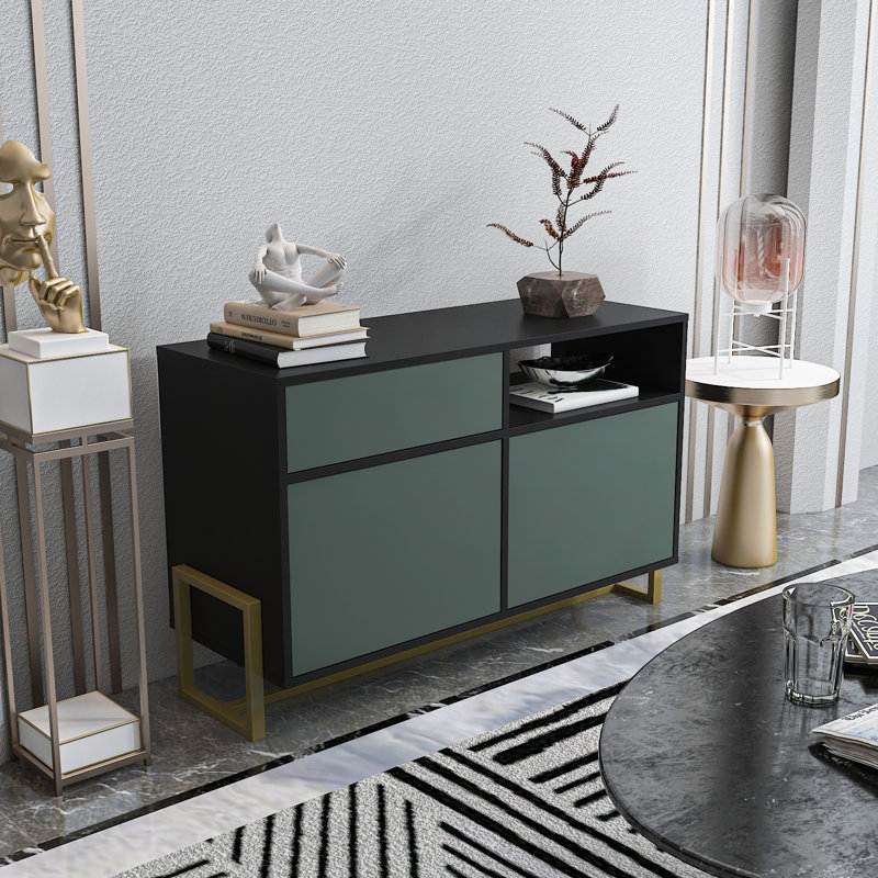 Nenzel 120cm W Sideboard, Black/Green