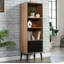 Armoire de rangement moderne avec tablettes réglables et rangement dissimulé, parfaite pour les espaces de vie organisés et élégants.