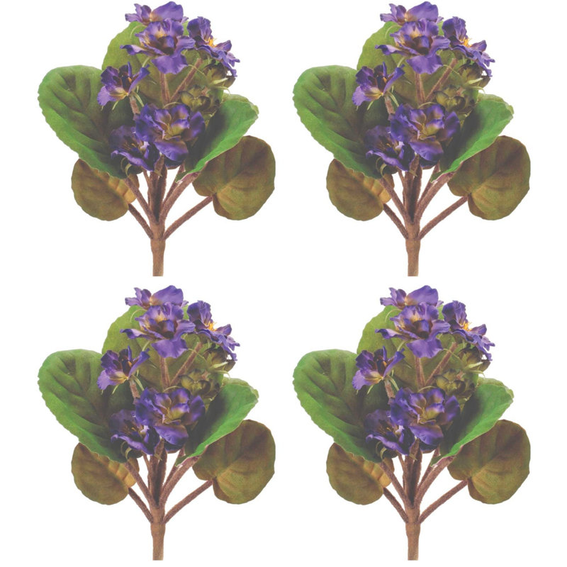 Bouquet de fleurs d'Afrique (ensemble de 4), Mauve, vert