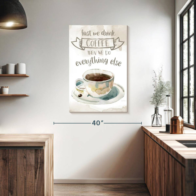 Tergel First We Drink Coffee, H 39 po x l 26 po