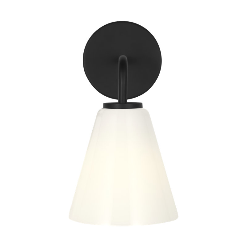 Applique murale de salle de bain Nabi Hayden, 1, Nuit noire, Blanc