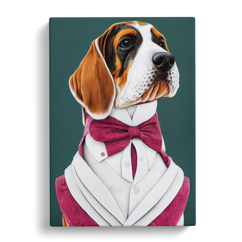 XC1022-3744X Regal Dog - Wrapped Canvas Rectangle Print, 76cm W x 50cm W x 3cm D