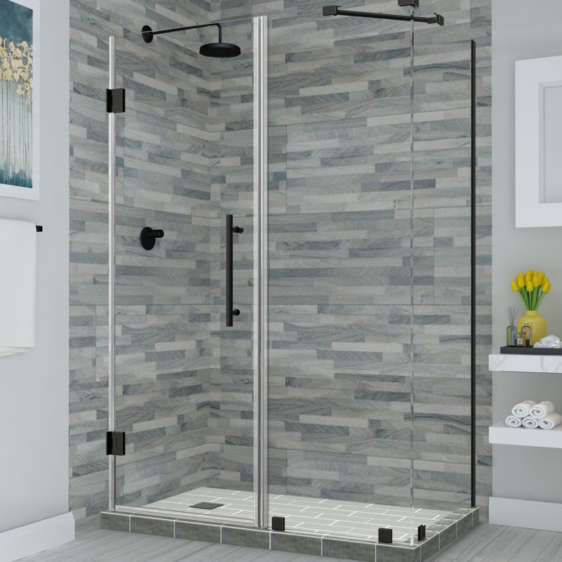 Cabine de douche rectangulaire à charnière sans cadre 36,38 po x 72 po Bromley