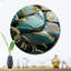 Horloge murale sarcelle et or - peinture abstraite-93379443