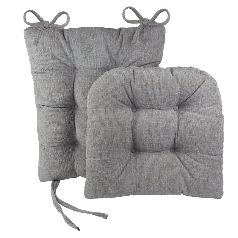 Non-Slip Rocking Chair Cushion Set, Gray Polyester