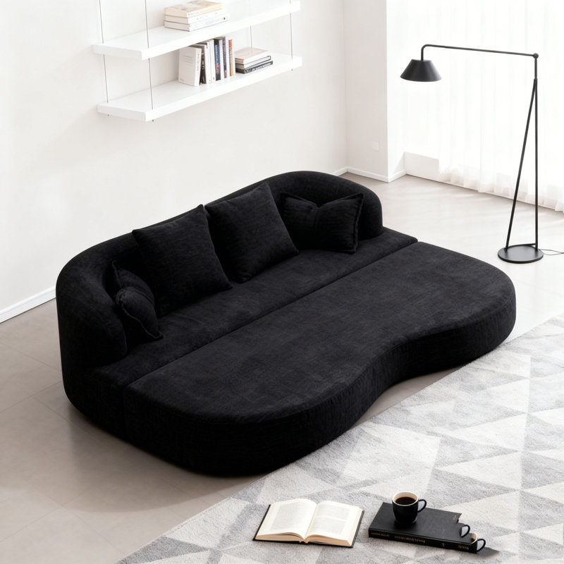 Canapé-lit Boneless Foldable, Noir