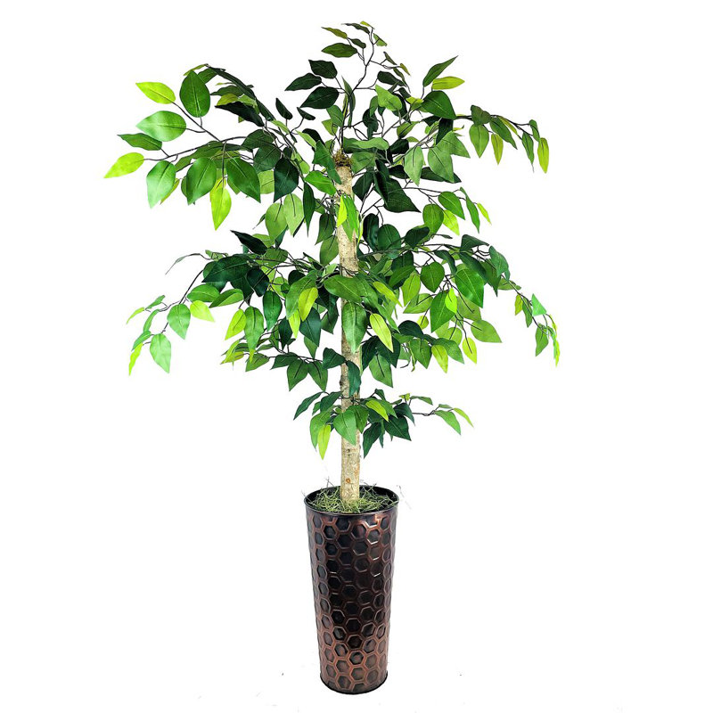 60'' Faux Ficus Tree in Metal Planter