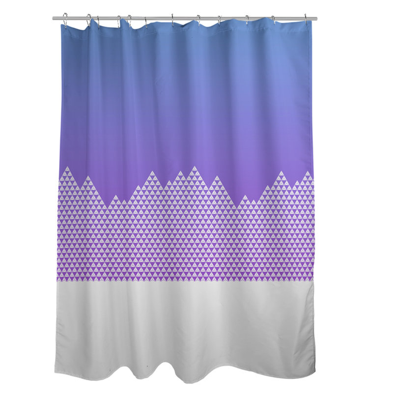 Rideau de douche simple Mountain, Bleu / Mauve