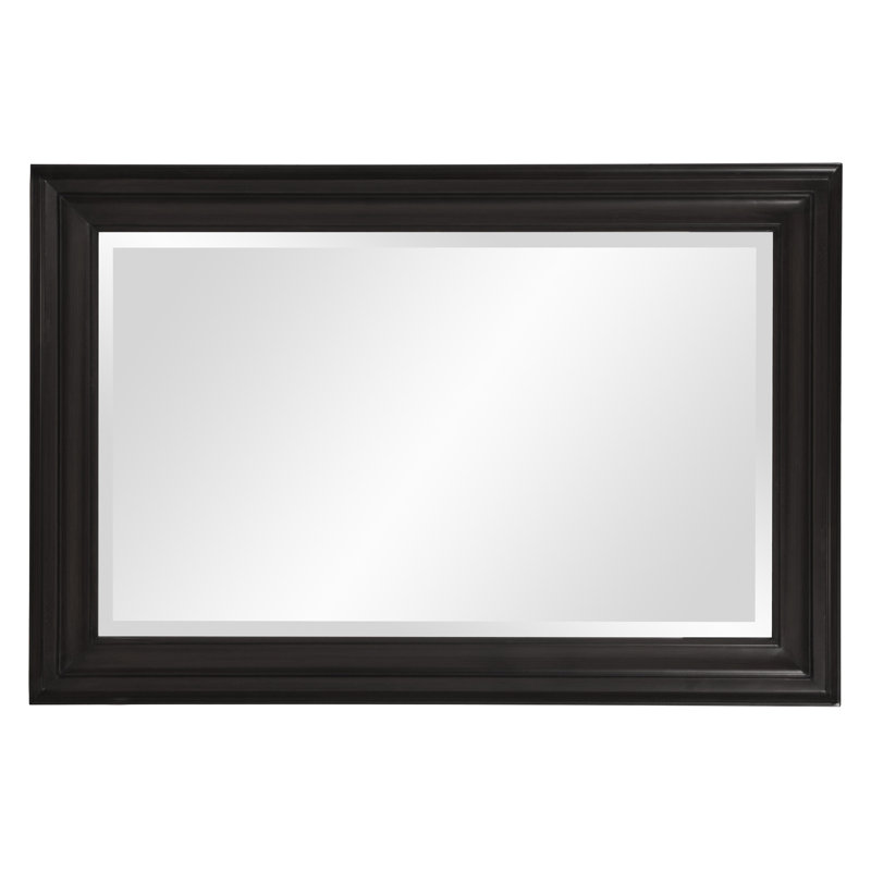 Cyrus Wood Rectangle Wall Mirror, Black